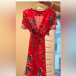 Beautiful red / blue floral French connection wrap dress